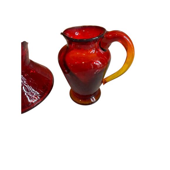 Vintage Mini Red Crackle & Red & Amber Ombre Mini Vases - Picture 3 of 5